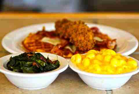 Collard greens and mac and cheese Lucky Js