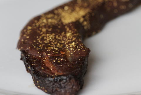 23 karat gold chocolate covered bacon from baconery new york city