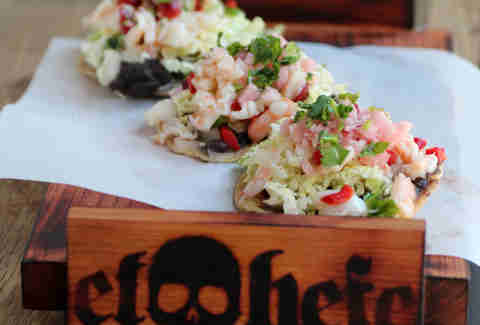 Camarone ceviche tostadas at El Hefe in River North