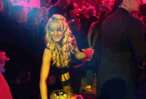 A hostess mixes drinks at Haven nightclub at the Golden Nugget in Atlantic City