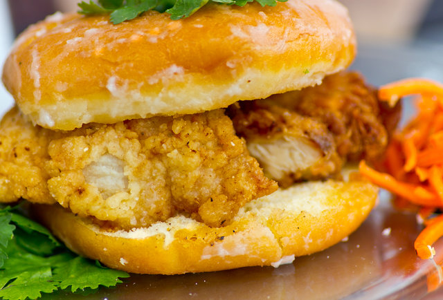 People's Food Truck - "The Sublime" w/ crispy chicken and 2 griddled Sublime doughnuts-People's Food Truck: If you eat this donut chicken sandwich, you will save the world