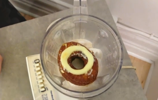 Watch a reporter put a cronut in a blender to make a boozy milkshake