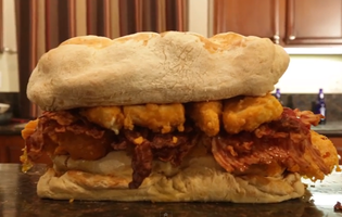 The guys at Epic Meal Time went and made a FIFTY pound grilled cheese