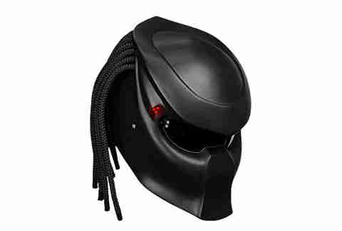 A Predator helmet for scaring Carl Weathers