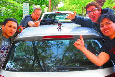 Sackboy atop car