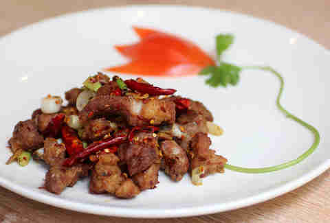 Tony’s three chili chicken at Lao 18 in River North