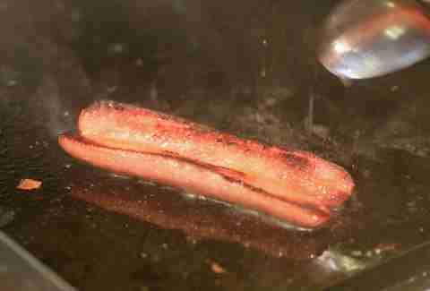 hot dog on the griddle