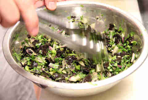 Black truffle, chervil & onion slaw at the Tip Tap Room