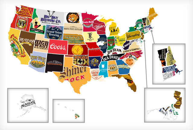 Map Of All 50 States Most Iconic Beer Liquor