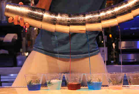 The Red White Blue cocktail at the 5 O Clock Somewhere Bar at Margaritaville in Atlantic City