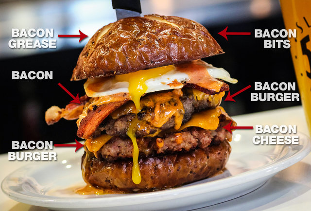 This 'Merica Burger is basically 100% made of bacon