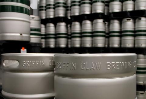 The kegs at Griffin Claw Brewing Company