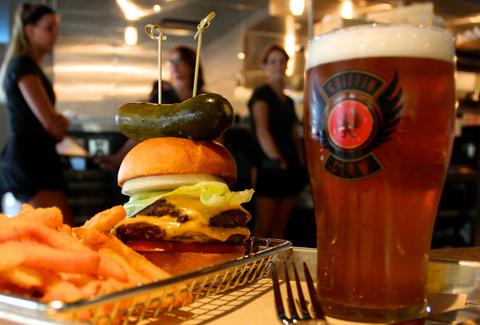 The burger at Griffin Claw Brewing Company