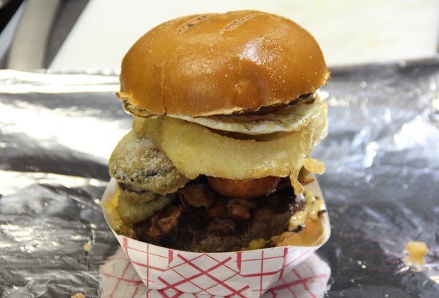 Fried shrimp burgers in the house