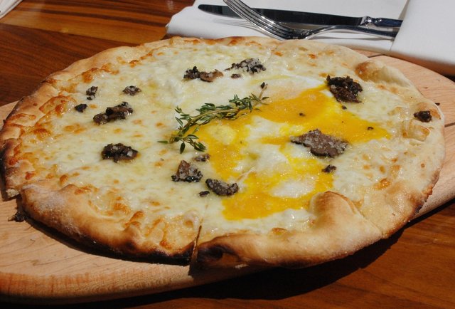Truffle & Egg Pizza at Cucina Asellina