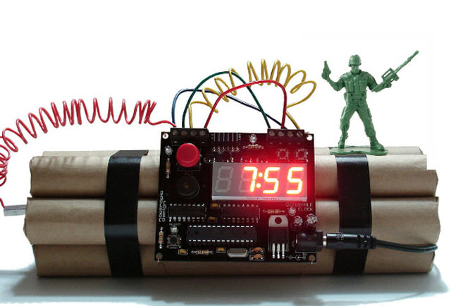 This alarm clock will self-destruct in 10 seconds