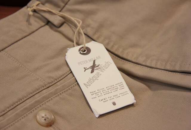Peter Millar Washed Twill Flat Front Khakis