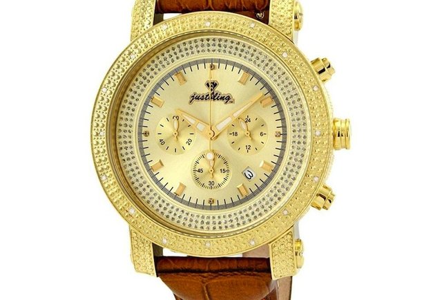 Victor Watch, Diamond-Encrusted Gold-Accented Bezel
