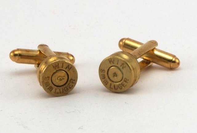 Winchester 9mm Luger Bullet Cufflinks