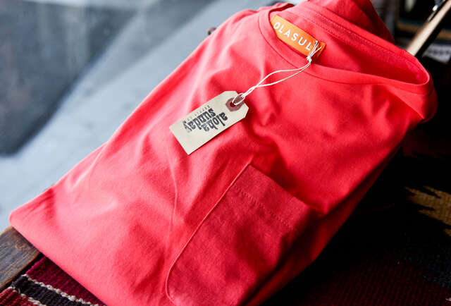 Olasul- Coral Red Pocket Tee