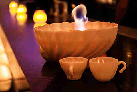 The Flaming Karate Punch Bowl at Bang Bang in the Gaslamp District San Diego.