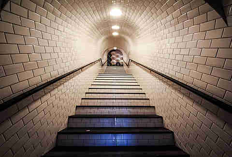 The Tokyo subway tunnel entrance at Bang Bang in the Gaslamp District San Diego.