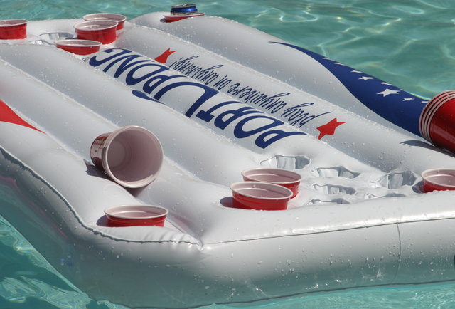 A Full-Size Floating Beer Pong Table