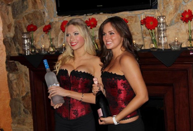 Cocktails and cleavage
