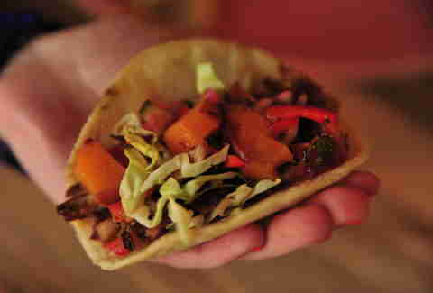 Pato Rostizado taco at Agave Taco Bar
