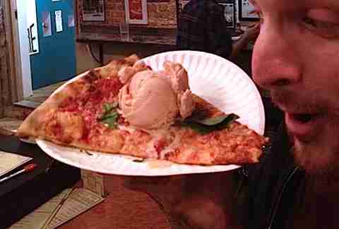 Pizza ice cream at Little Baby Ice Cream