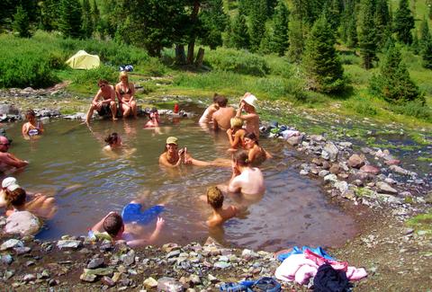 the scene at Conundrum Hot Springs