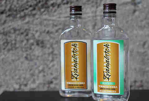 Tobacco and menthol vodka