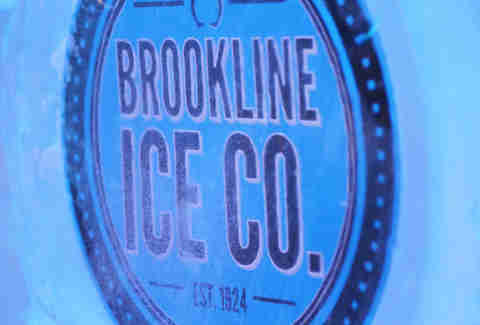 Brookline Ice Company sign at Frost Ice Bar