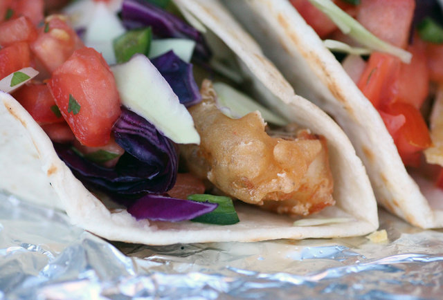 Roll up on fish tacos & fried poblano rings