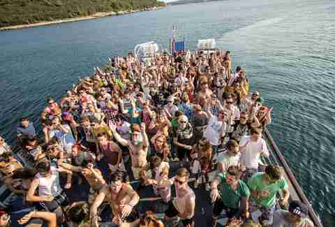 people partying on a barge