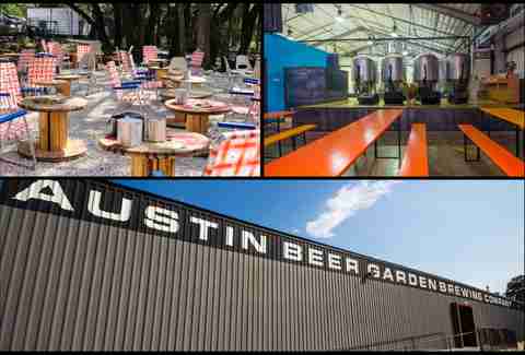 Austin Beer Garden exterior and interior