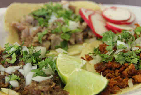 Cabeza, Lengua, and Chorizo Taco Trio - Taqueria La Carreta - Atlanta