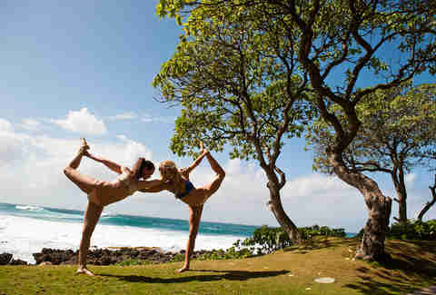 girls doing yoga