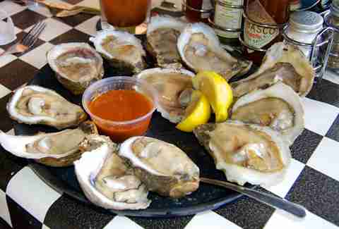 A plate of oysters