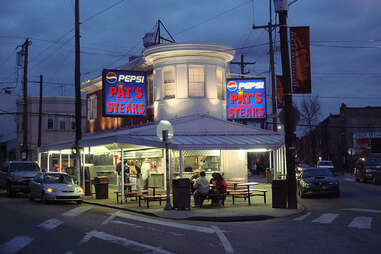 Pat's King of Steaks home of the original Philly cheese steak in Philadelphia, Pennsylvania.