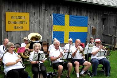 Scandia, Minnesota, community band playing at Gammelgården Museum