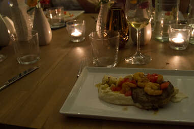 Food at a table setting at Daniel's Eatery Berlin