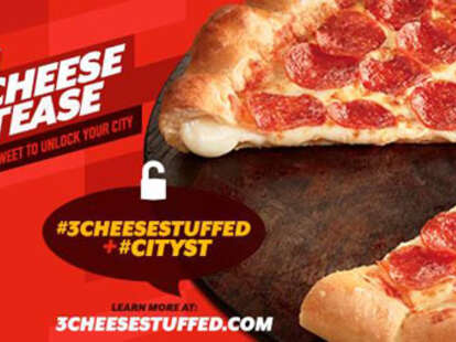 Pizza Hut three cheese stuffed crust pizza