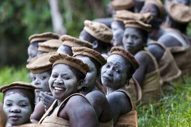 women with painted faces