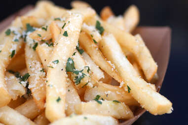 Parmesan truffle fries at Fischman's Wagyu Wagon in Portage park