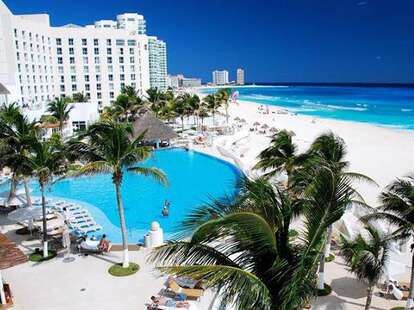 Le Blanc pool and trees by the ocean