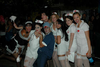 A bunch of halloween nurses