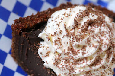Malted milk chocolate mousse pie at bang bang pie shop in logan square