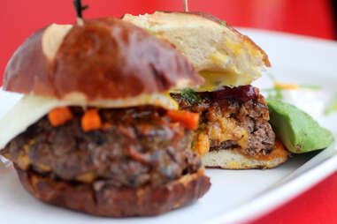 Stuffed chili burger At On The Bun in Lakeview