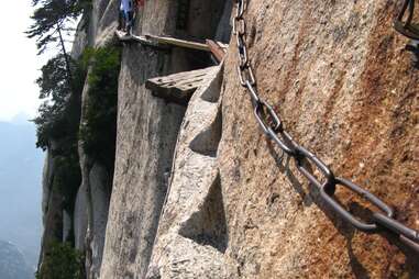 walkway on the side of a mountain